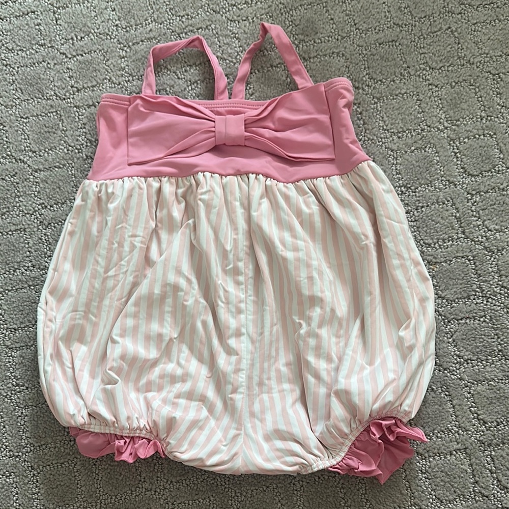 Pink and White Striped Baby Romper